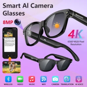 Blackview BV100 AI Smart glasses 800W Pixels 2K HD Camera