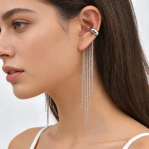 Fashion Long Tassel C-shaped Fake Piercing Ear