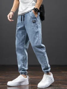 Spring Summer Black Blue Cargo Jeans Streetwear